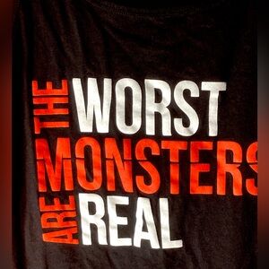 The Worst Monsters Are Real True Crime Sleeveless Black Tank Top Shirt Size M